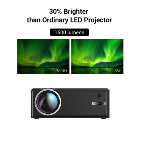 Cheerlux C8 1800 Lumens 1280x800 720p 1080p HD Synchronisée Synchronisée Smart Projecteur Smart, Support HDMI / USB / VGA / AV (Noir) SC604B1455-012
