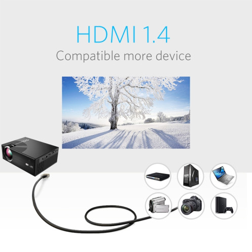 Cheerlux C8 1800 Lumens 1280x800 720p 1080p HD Synchronisée Synchronisée Smart Projecteur Smart, Support HDMI / USB / VGA / AV (Noir) SC604B1455-012