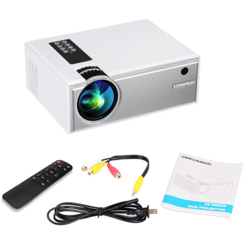 Cheerlux C8 1800 lumens 1280x800 720P 1080P HD WiFi Sync Afficher le projecteur intelligent, Support HDMI / USB / VGA / AV (Blanc) SC604W684-012