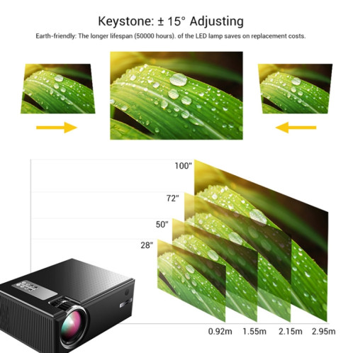 Cheerlux C8 1800 lumens 1280x800 720P 1080P HD WiFi Sync Afficher le projecteur intelligent, Support HDMI / USB / VGA / AV (Blanc) SC604W684-012
