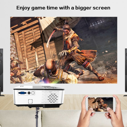 Cheerlux C9 2800 Lumens 1280x720 720P HD projecteur intelligent Android, prise en charge HDMI x 2 / USB x 2 / VGA / AV (noir) SC605B1449-013