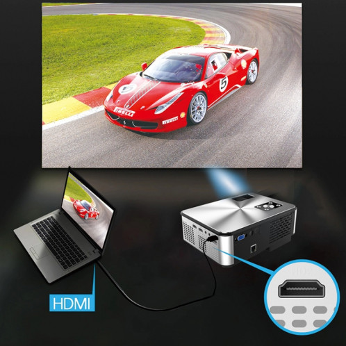 Projecteur intelligent Cheerlux C9 2800 lumens 1280x720 720P HD, prise en charge HDMI x 2 / USB x 2 / VGA / AV (noir) SC606B157-011