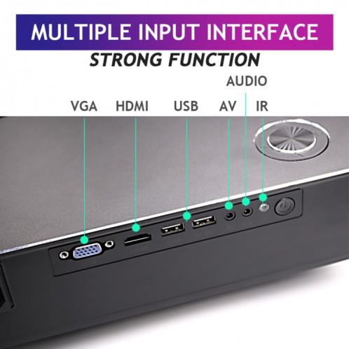 Wejoy L5 Home Cinéma Optique Keystone Réglable Full HD 1080P LED LCD Vidéo Projecteur avec Télécommande (Noir) SH606B1715-013