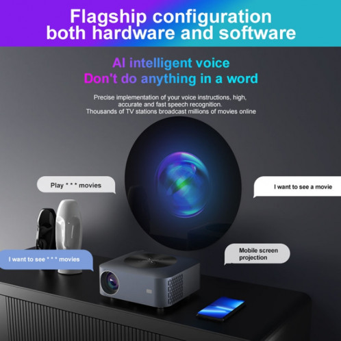 GXMO X1 5 pouces Android 9.0 2 Go + 16 Go 1920x1080P 450ANSI 2.4G&5G Dual WiFi Bluetooth Theater (Noir) SG897B1603-014