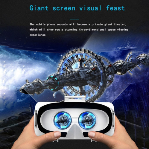 VR SHINECON G06EB lunettes vidéo 3D de réalité virtuelle adaptées aux Smartphone 4,7 pouces 6,1 pouces avec casque HiFi (blanc) SH041W375-016