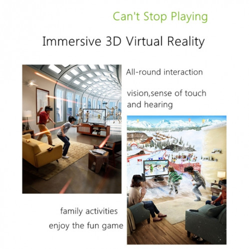 VR SHINECON G04E lunettes vidéo 3D de réalité virtuelle adaptées aux smartphones 3,5 pouces 6,0 pouces avec casque HiFi (noir) SH042B1054-015
