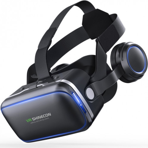 VR SHINECON G04E lunettes vidéo 3D de réalité virtuelle adaptées aux smartphones 3,5 pouces 6,0 pouces avec casque HiFi (noir) SH042B1054-015