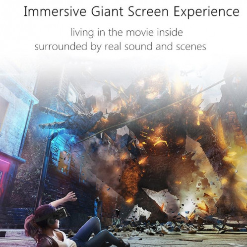 VR SHINECON G04E lunettes vidéo 3D de réalité virtuelle adaptées aux smartphones 3,5 pouces 6,0 pouces avec casque HiFi (noir) SH042B1054-015
