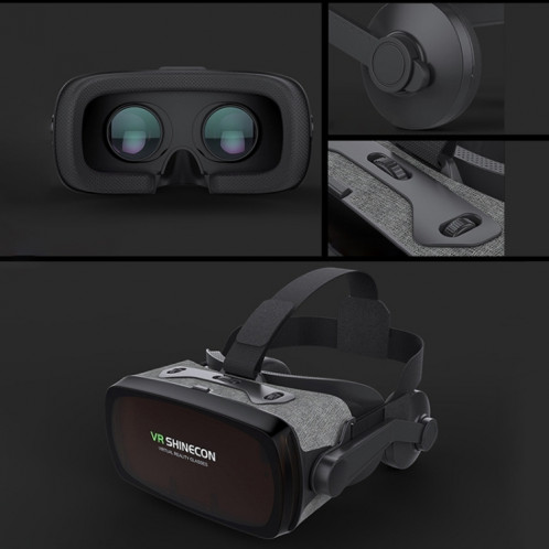 VR SHINECON G07E Lunettes vidéo 3D de réalité virtuelle adaptées aux smartphones 4,0 pouces 6,3 pouces (gris) SH043H183-016