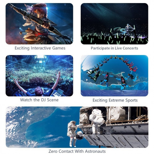 VR SHINECON G07E Lunettes vidéo 3D de réalité virtuelle adaptées aux smartphones 4,0 pouces 6,3 pouces (gris) SH043H183-016