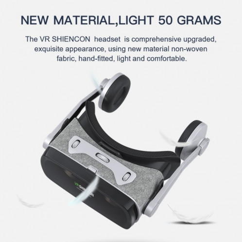 VR SHINECON G07E Lunettes vidéo 3D de réalité virtuelle adaptées aux smartphones 4,0 pouces 6,3 pouces (gris) SH043H183-016