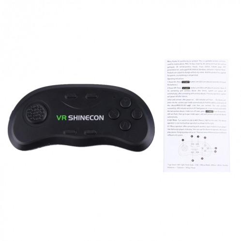 VR Shinecon 3D Jeux de Films Lunettes de Réalité Virtuelle Bluetooth Contrôleur Télécommande Gamepad (Noir) SV050B305-014