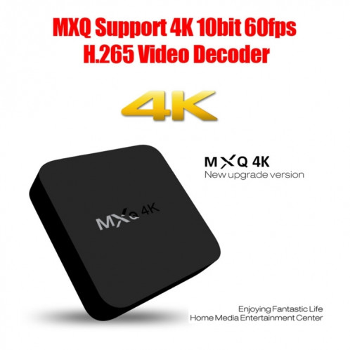 MXQ 4K Full HD Media Player RK3229 Quad Core KODI Android 9.0 TV Box avec télécommande, RAM: 1 Go, ROM: 8 Go, HDMI, WiFi, Miracast, DLNA (noir) SH005344-021