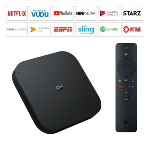  Xiaomi TV Box S 2nd Gen 4K HDR Google TV avec Google Assistant Remote Streaming Media Player, Cortex-A55 Quad-core 64bit, 2GB+8GB, Google TV, Version UE (Noir) SX096B408-015