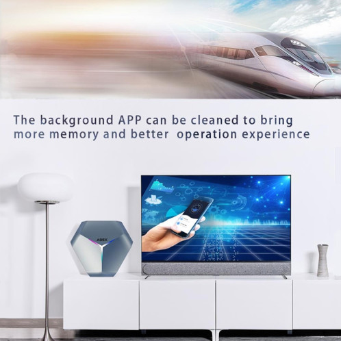 A95X F4 8K UHD Smart TV BOX Android 10.0 Lecteur multimédia avec télécommande, Amlogic S905X4 Quad Core Cortex-A55 jusqu'à 2,0 GHz, RAM : 2 Go, ROM : 16 Go, WiFi 2,4 GHz/5 GHz, Bluetooth, prise US (bleu métallique)) SH9LUS225-015