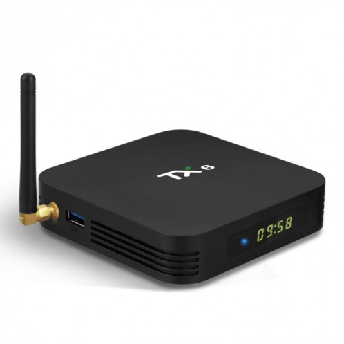 TX6 HD TV Boîte Media Player, Android 7.1 / 9.0, Allwinner H6, hauteur de 1,5 GHz, ARM-CORE CORTEX-A53, 4GB + 32GB, Support Bluetooth, WiFi, RJ45, Fiche UE SH64EU1212-07