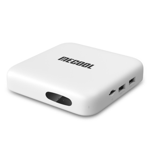 MECOOL KM2 4K Smart TV BOX Android 10.0 Lecteur multimédia avec télécommande, Amlogic S905X2 Quad Core ARM Cortex A55, RAM : 2 Go, ROM : 8 Go, prise en charge Bluetooth, HDMI, carte TF, prise britannique SM66UK1141-011