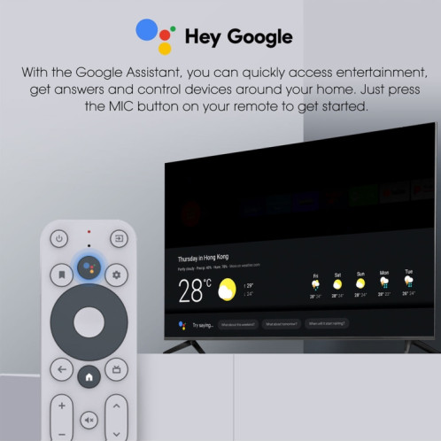 MECOOL KM2 4K Smart TV BOX Android 10.0 Lecteur multimédia avec télécommande, Amlogic S905X2 Quad Core ARM Cortex A55, RAM : 2 Go, ROM : 8 Go, prise en charge Bluetooth, HDMI, carte TF, prise britannique SM66UK1141-011