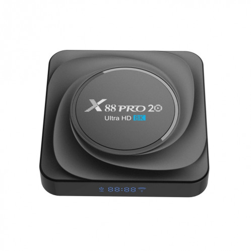 X88 PRO 20 4K Smart TV Box Android 11,0 Media Player avec télécommande vocale, RK3566 Quad Core 64bit Cortex-A55 jusqu'à 1,8 GHz, RAM: 4 Go, Rom: 32 Go, Bluetooth, Bluetooth, Ethernet, Bluetooth, Fiche SH68US1649-012