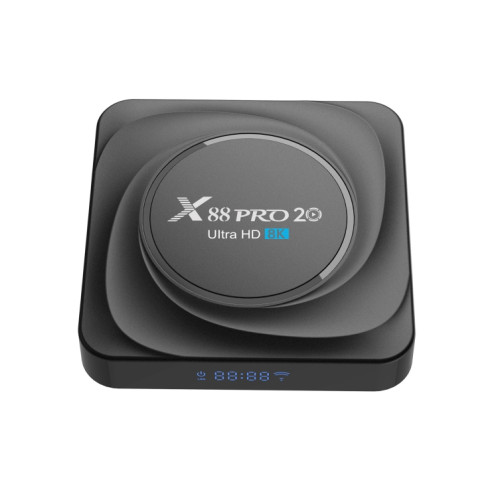 X88 PRO 20 4K Smart TV Box Android 11,0 Media Player avec télécommande infrarouge, RK3566 Quad Core 64bit Cortex-A55 jusqu'à 1,8 GHz, RAM: 8 Go, Rom: 128 Go, Support Dual Band Wifi, Bluetooth, Ethernet, UK Plug SH73UK1285-012