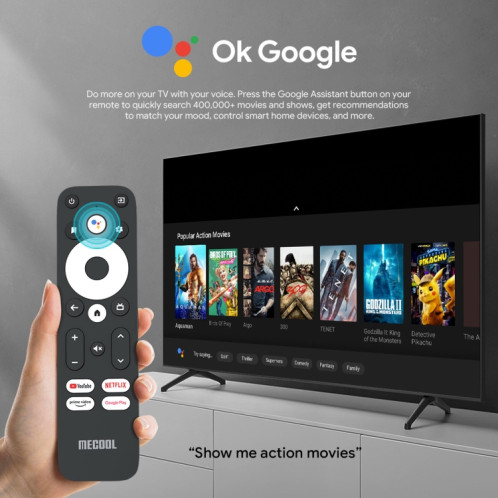 MECOOL KM2 Plus 4K Smart TV BOX Android 11.0 Lecteur multimédia avec télécommande, Amlogic S905X2 Quad Core, RAM : 2 Go, ROM : 16 Go, prise UK SM86UK1297-07
