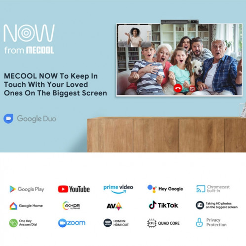 MECOOL KA2 Appel vidéo sur TV Android 10.0 Smart TV Box avec télécommande, Amlogic S905X4 Quad Core Cortex A35, 2 Go + 16 Go, double bande / Ethernet / caméra () SM97EU1557-016