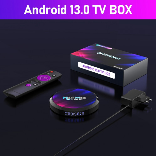 H96 Max 8K Ultra HD Smart TV Box Android 13.0 Lecteur multimédia avec télécommande, RK3528 Quad-Core, 2 Go + 16 Go () SH03EU464-014