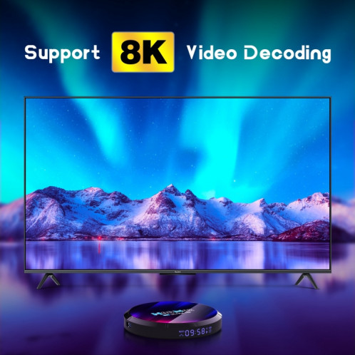H96 Max 8K Ultra HD Smart TV Box Android 13.0 Lecteur multimédia avec télécommande, RK3528 Quad-Core, 2 Go + 16 Go () SH03EU464-014