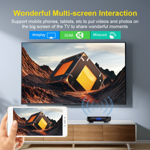 HK1 RBOX-H8S 4K Ultra HD Android 12.0 Smart TV Box avec télécommande, Allwinner H618 Quad-Core, 2 Go + 16 Go () SH09EU135-011
