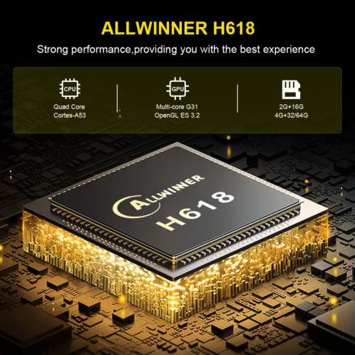 HK1 RBOX-H8S 4K Ultra HD Android 12.0 Smart TV Box avec télécommande, Allwinner H618 Quad-Core, 4 Go + 32 Go () SH10EU1413-011