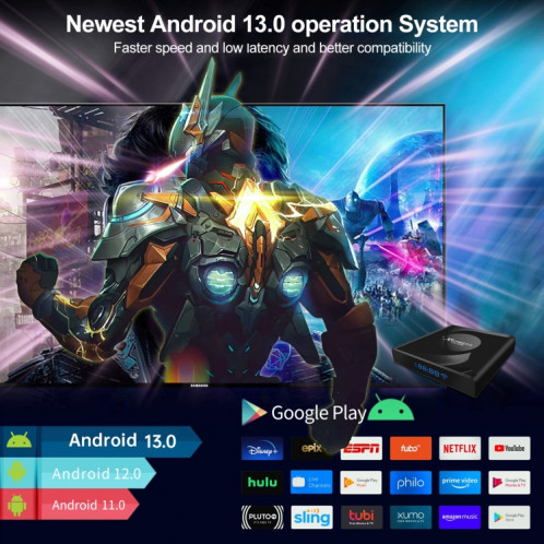 X88 Pro 13 Android 13.0 Smart TV Box avec télécommande, RK3528 Quad-Core, 2 Go + 16 Go () SH12EU1905-08