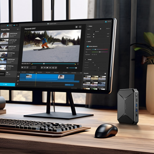 Mini PC CHUWI HeroBox, Windows 11, Intel Celeron N5100 Quad Core jusqu'à 2,8 GHz, 8 Go + 256 Go, prise en charge VGA, HDMI SC545B1311-013
