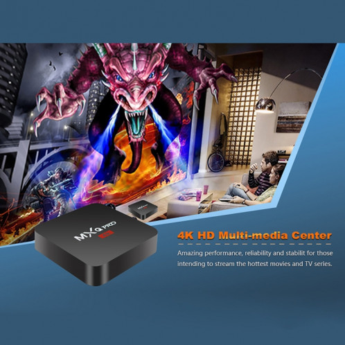 MXQ PROi 1080P 4K HD Smart TV BOX avec télécommande, Android 7.1 S905W Quad Core Cortex-A53 jusqu'à 2GHz, RAM: 2 Go, ROM: 16 Go, WiFi support SH07721380-010