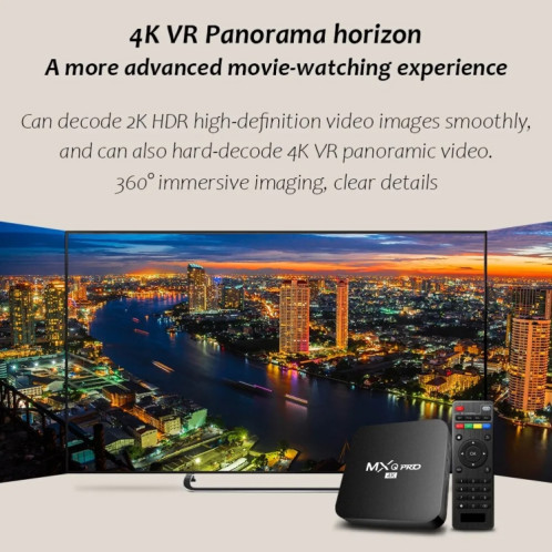 MXQ PRO 5G 4K TV Boîte TV RockChip RK3228A Quad Core CPU, 1 Go + 8 Go de télécommande WTIH, Fiche US SH32US57-07