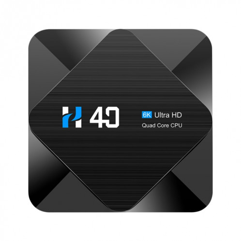 H40 4K Ultra HD Smart TV BOX Android 10.0 Lecteur multimédia avec télécommande, Quad-core, RAM : 4 Go, ROM : 64 Go (prise UE) SH26EU1033-015