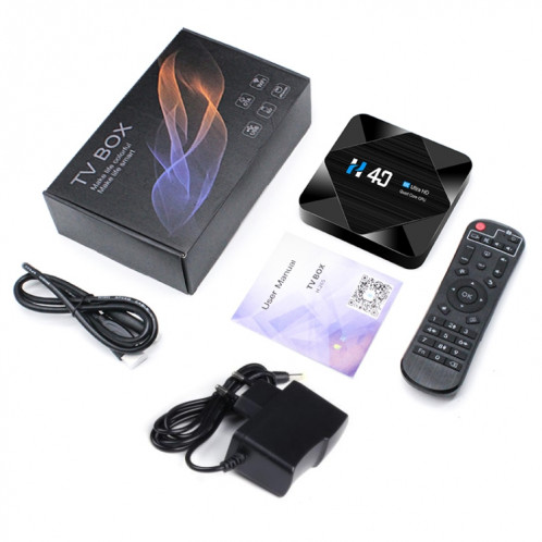H40 4K Ultra HD Smart TV BOX Android 10.0 Lecteur multimédia avec télécommande, Quad-core, RAM : 4 Go, ROM : 64 Go () SH26EU1033-015