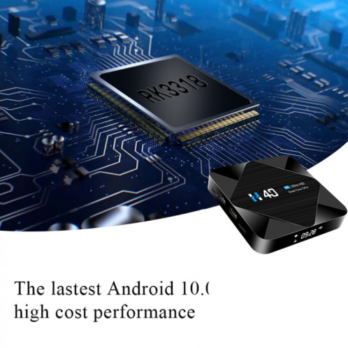 H40 4K Ultra HD Smart TV BOX Android 10.0 Lecteur multimédia avec télécommande, Quad-core, RAM : 4 Go, ROM : 64 Go () SH26EU1033-015