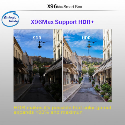 X96 Max 4K Ultra HD Lecteur multimédia Smart TV Box avec télécommande, Android 8.1, ARM Cortex-A53 Quad Core Amlogic S905X2 jusqu'à 2 GHz, 4 Go + 32 Go, Carte de support TF, RJ45, WiFi double bande, Bluetooth SH301B1161-015