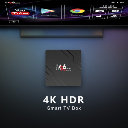 M96mini 4K Smart TV BOX Android 9.0 Lecteur multimédia avec télécommande, Quad-core RK3228A, RAM : 2 Go, ROM : 16 Go, WiFi double bande, SH10EU1133-011