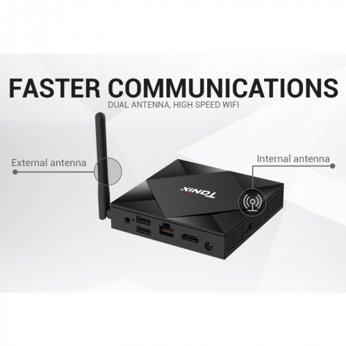 TANIX TX6s 4K Smart TV BOX Android 10 Lecteur multimédia avec télécommande, Quad Core Allwinner H616, sans fonction Bluetooth, RAM : 2 Go, ROM : 8 Go, WiFi 2,4 GHz, SH33EU1994-011