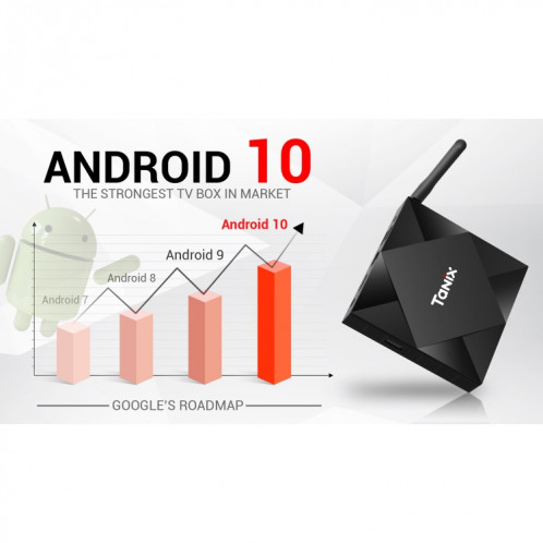 TANIX TX6s 4K Smart TV BOX Android 10 Lecteur multimédia avec télécommande, Quad Core Allwinner H616, RAM : 4 Go, ROM : 32 Go, WiFi 2,4 GHz/5 GHz, Bluetooth, SH34EU1326-011
