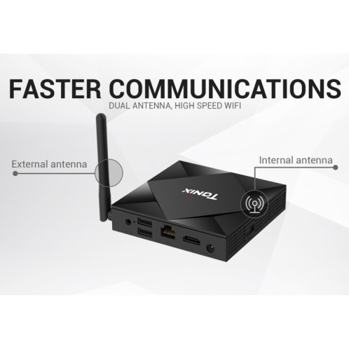 TANIX TX6s 4K Smart TV BOX Android 10 Lecteur multimédia avec télécommande, Quad Core Allwinner H616, RAM : 4 Go, ROM : 64 Go, WiFi 2,4 GHz/5 GHz, Bluetooth, prise US SH35US1519-011