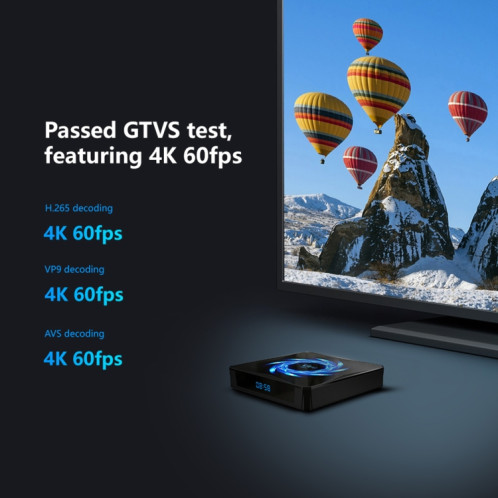 TANIX X96Q Max 4K Smart TV BOX Android 10 Lecteur multimédia avec télécommande, Quad Core Allwinner H616, RAM : 4 Go, ROM : 64 Go, WiFi 2,4 GHz/5 GHz, prise US SH38US1981-015