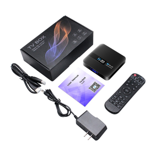 H20 4K Smart TV BOX Android 10.0 Lecteur multimédia avec télécommande, Quad Core RK3228A, RAM : 1 Go, ROM : 8 Go, WiFi 2,4 GHz, prise US SH82US12-016