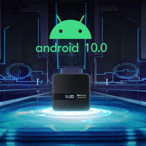 H20 4K Smart TV BOX Android 10.0 Lecteur multimédia avec télécommande, Quad Core RK3228A, RAM : 1 Go, ROM : 8 Go, WiFi 2,4 GHz, prise US SH82US12-016