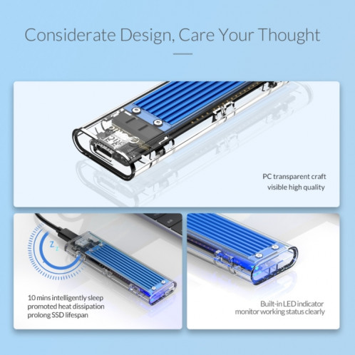 Boîtier SSD ORICO TCM2-C3 NVMe M.2 (10 Gbit / s) (Argent) SO001S1411-013
