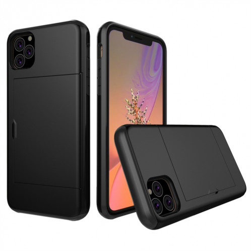 Étui de protection blindé antichoc avec emplacement pour carte pour iPhone 11 Pro Max (noir) SH802A1820-06