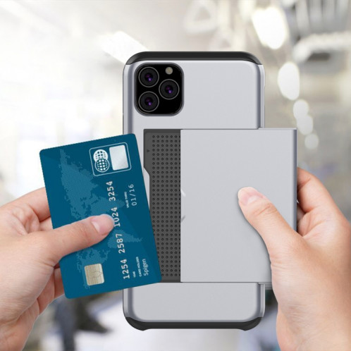 Étui de protection blindé antichoc avec emplacement pour carte pour iPhone 11 Pro Max (Gris) SH802E713-06