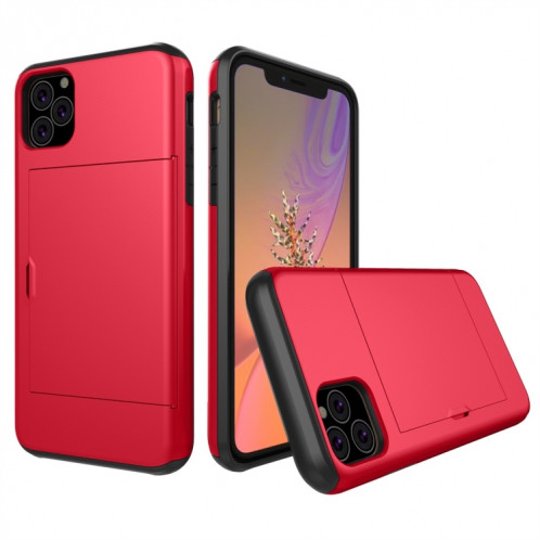 Étui de protection antichoc robuste armure avec fente pour carte pour iPhone 11 Pro Max (rouge) SH802J468-06