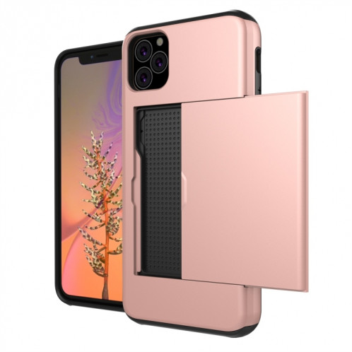 Étui de protection blindé antichoc avec emplacement pour carte pour iPhone 11 Pro Max (or rose) SH802K1923-06